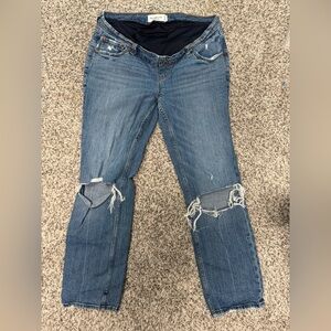 Maternity Abercrombie & Fitch Distressed Blue Ankle Jeans